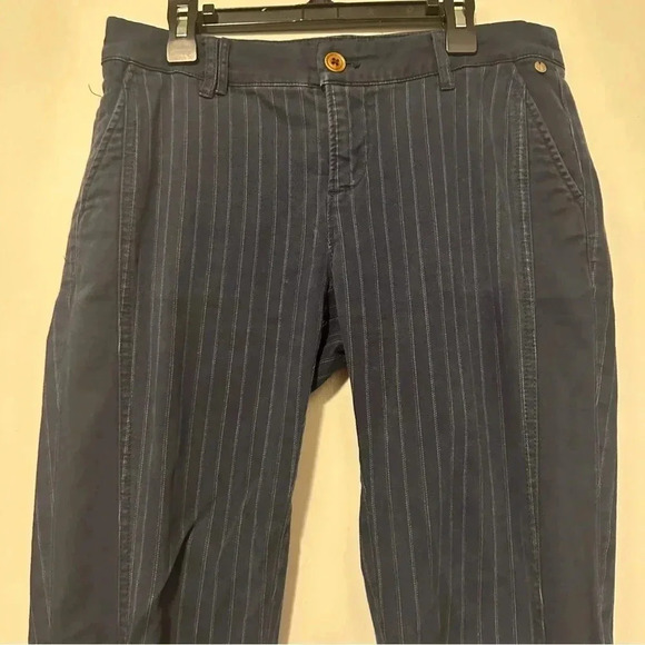Pilcro Anthropologie navy striped pants hyphen fit size 26 - Picture 2 of 9